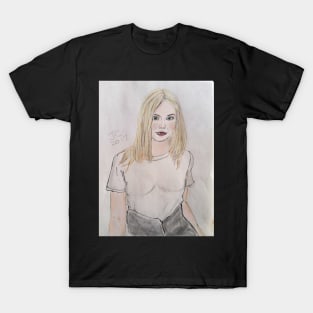 Elle Fanning Watercolor T-Shirt